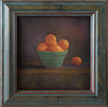 Mandarins in a Blue Bowl