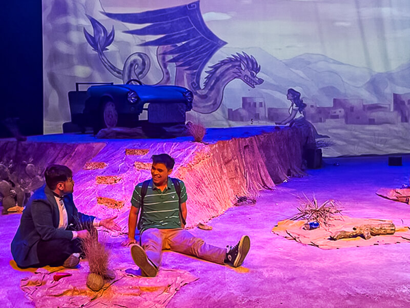 Mika Gordon’s animation and illustration set the stage in Pima Theater’s “Borderline.”