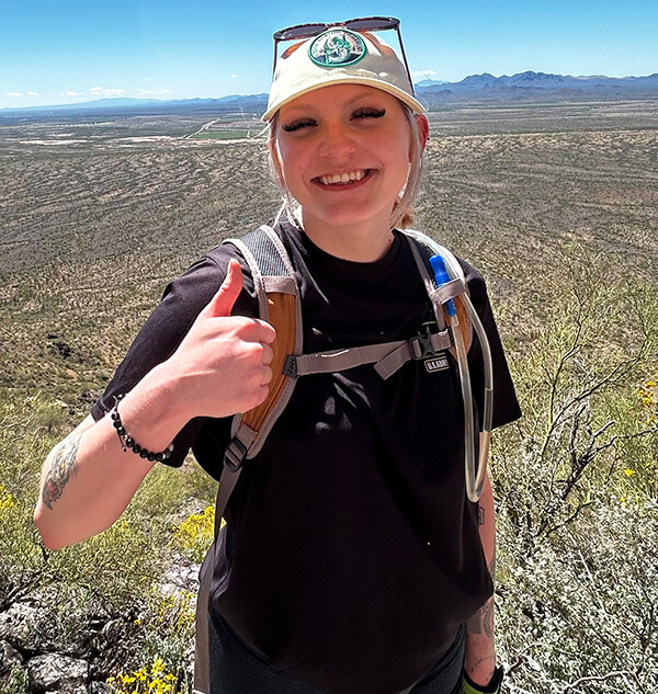 Cienna out hiking.
