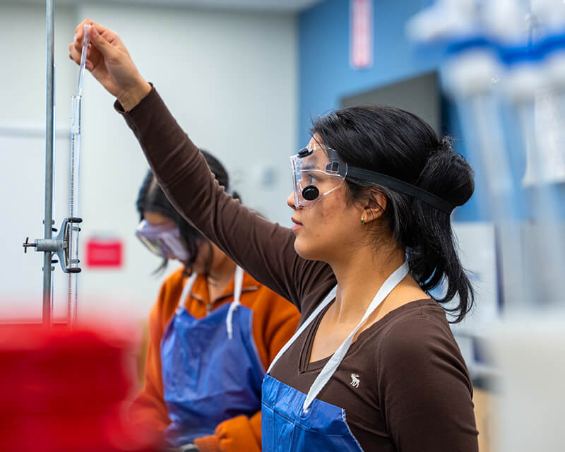 Student works in a lab.