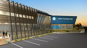 Architectural rendering of new Aviation Technology Center of Excellence at Pima Community College