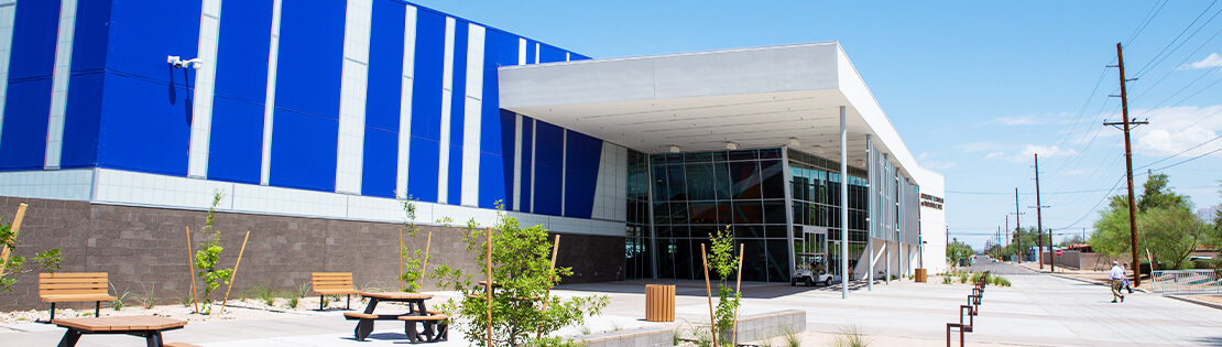 An outside image of Pima's Auto Tech Center at Downtown Campus