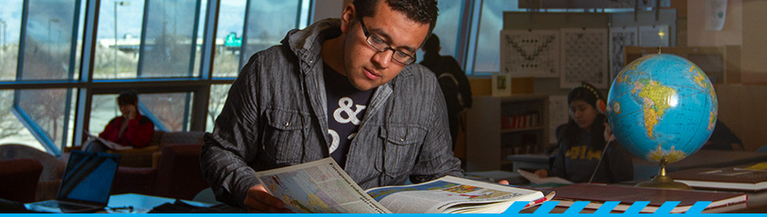 Student studying at PCC library